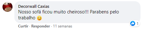 Depoimentos de clientes após terem feito a limpeza do estofado.